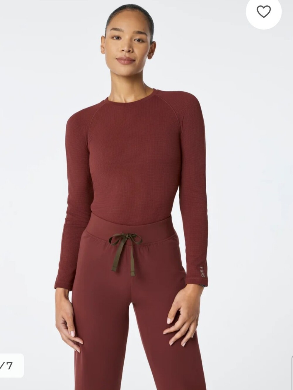 Figs Walnut Set Of Two Items New With Tags Zamora Jogger Waffle Neck Long Sleeve
